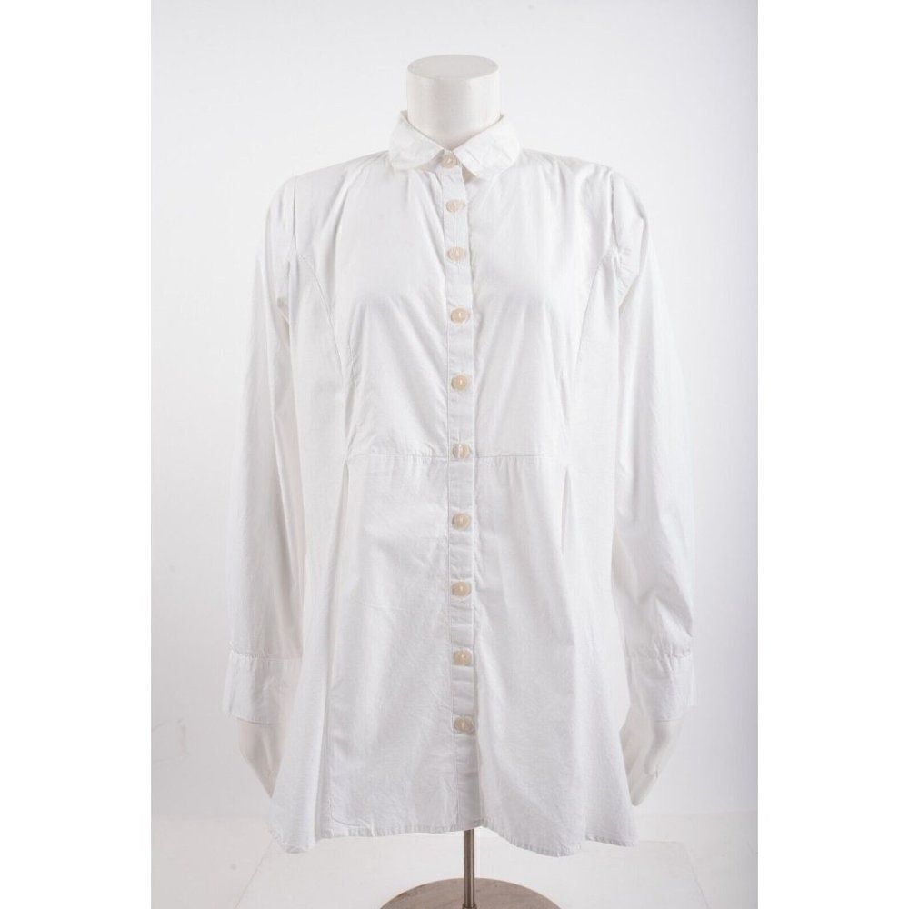 Tulip Womens Perry Oversized Shirt S White Long Sleeve Button-Up NWT
